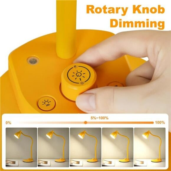 LED Desk Lamp with USB Auto Dimming Adjustable Gooseneck for Office Dorm - Picture 3 of 7